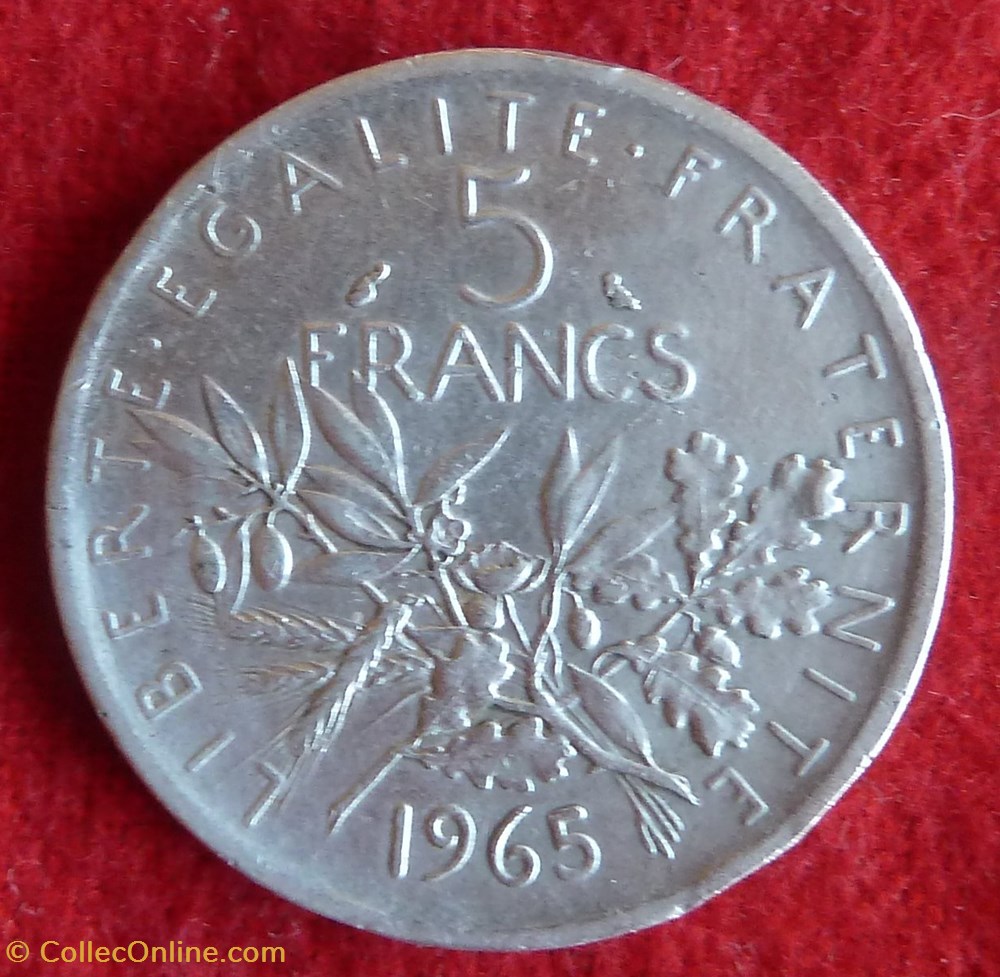 monnaies monde france 5 francs semeuse 1965