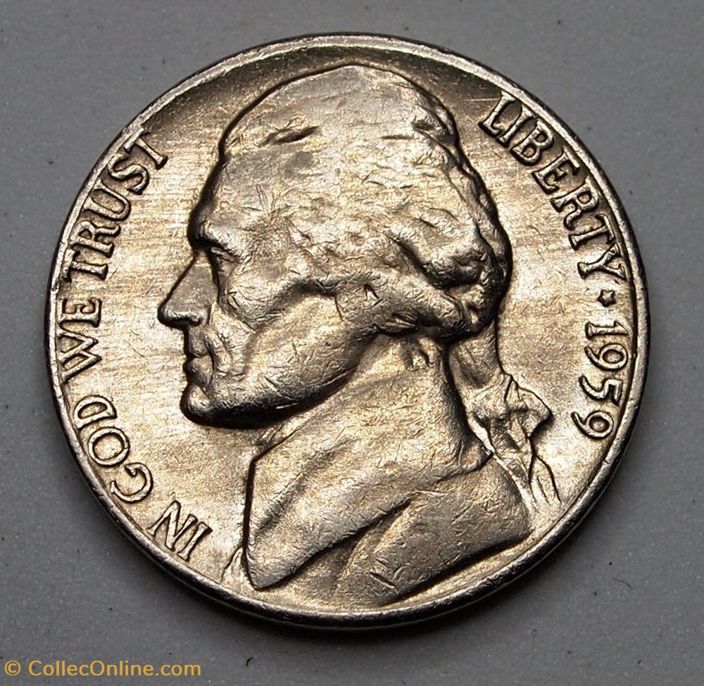 5 cents - 1959 D monnaie monde etat uni 5 cents 1959 d