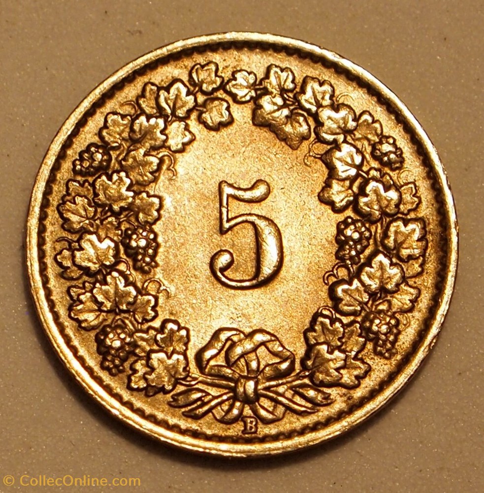 monnaie monde suisse 5 centimes 1953 b