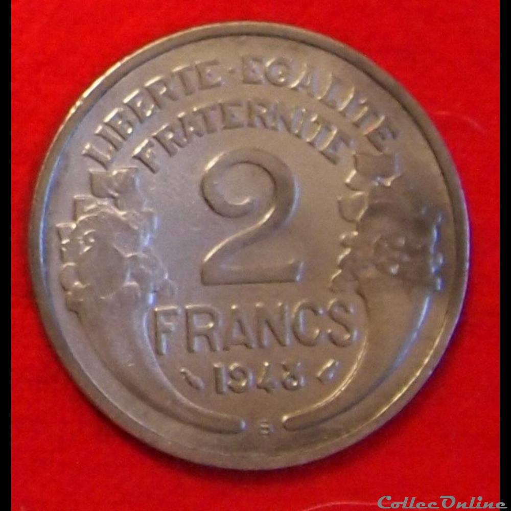 monnaies monde france morlon 2 francs 1948 b