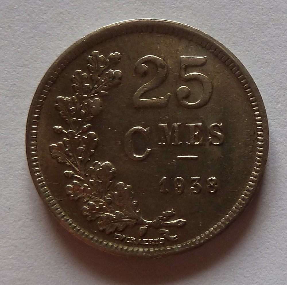 monnaies monde luxembourg 25 centimes 1938