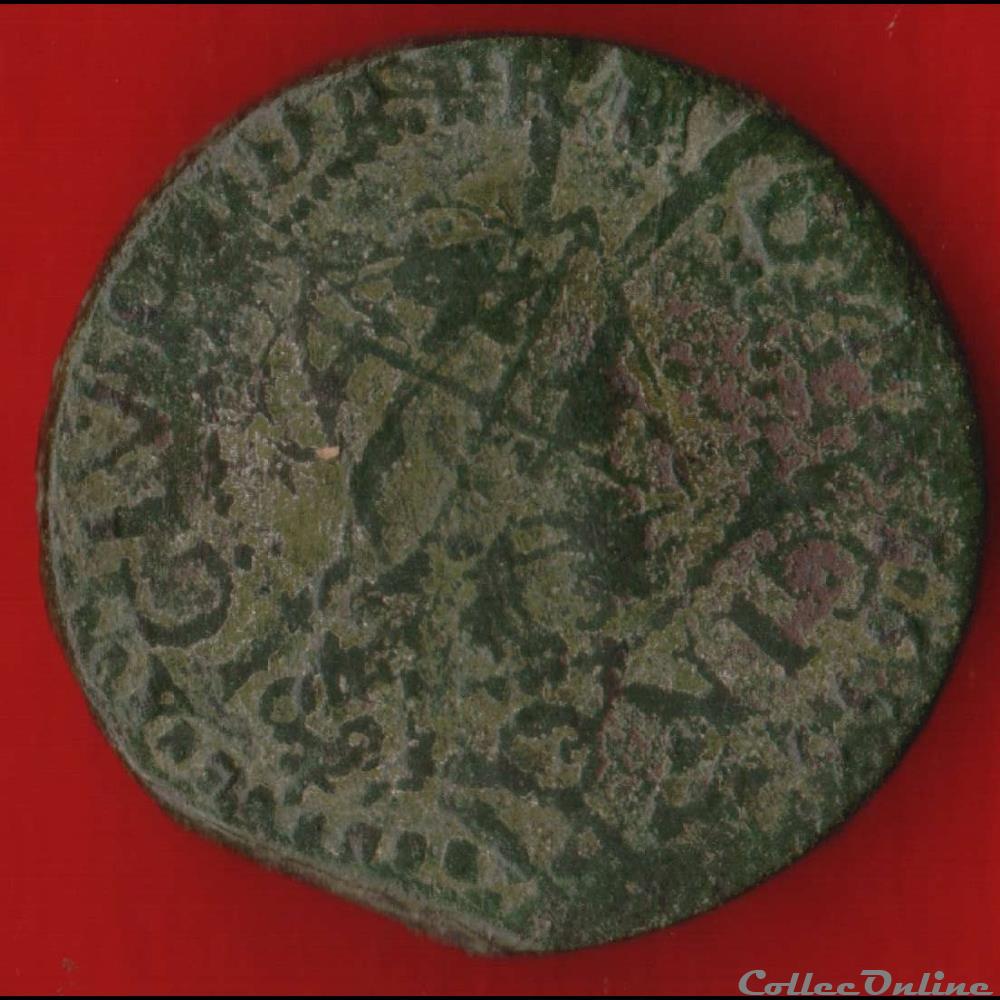 monnaies europe medievale royales liard de france surfrappe 1655 nimes