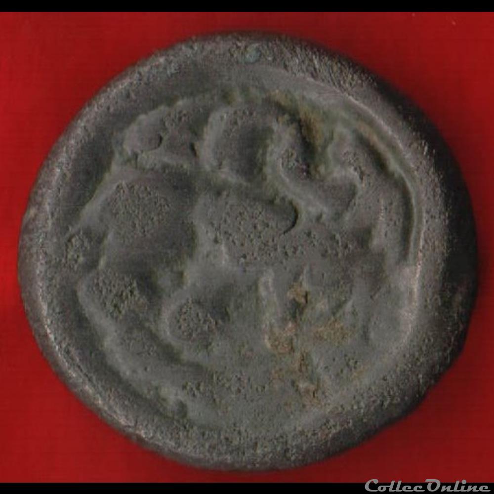 Rèmes - Potin au guerrier courant monnaies antiques celtes remes potin au guerrier courant