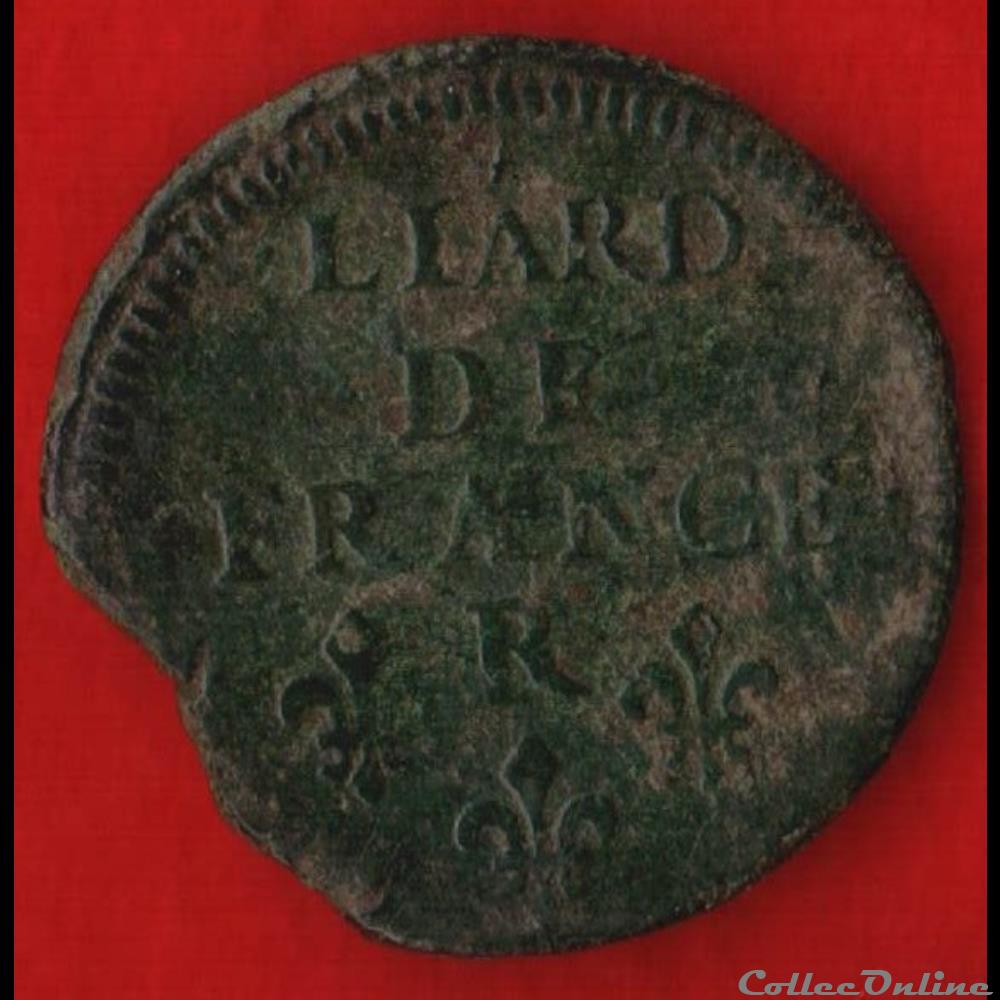 Liard de France - 1657 - Nimes monnaies europe medievale royales liard de france 1657 nimes