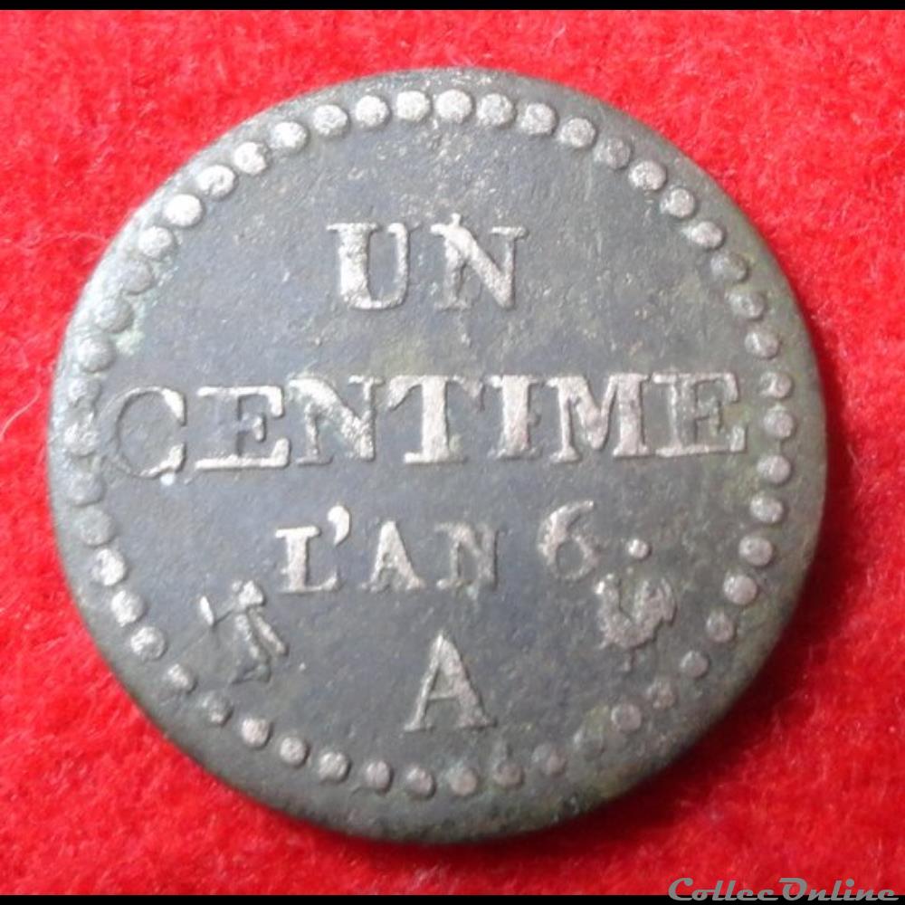 Consulat / Directoire - 1 centime Dupré - AN 6 - Paris monnaies monde france consulat directoire 1 centime dupre an 6 paris