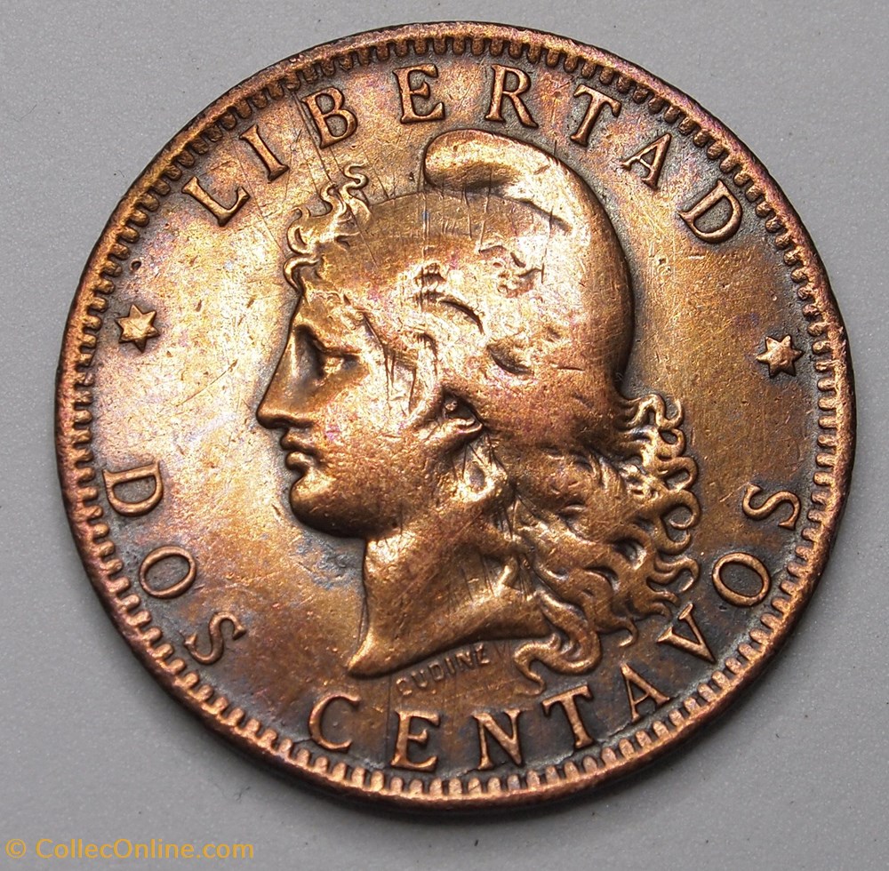 2 Centavos - 1891 monnaies monde argentine 2 centavos 1891