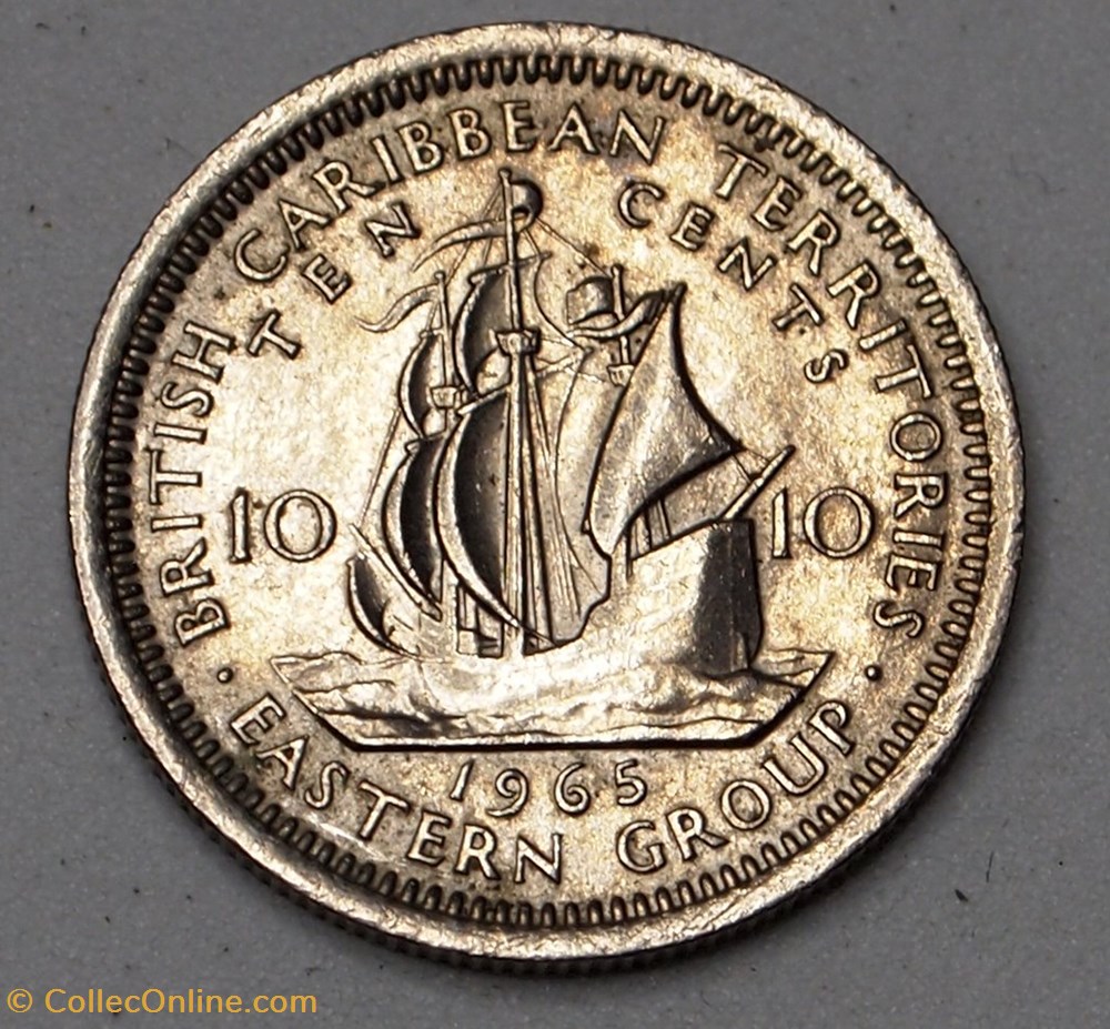10 Cents - 1965 monnaies monde etats de la caraibe orientale 10 cents 1965