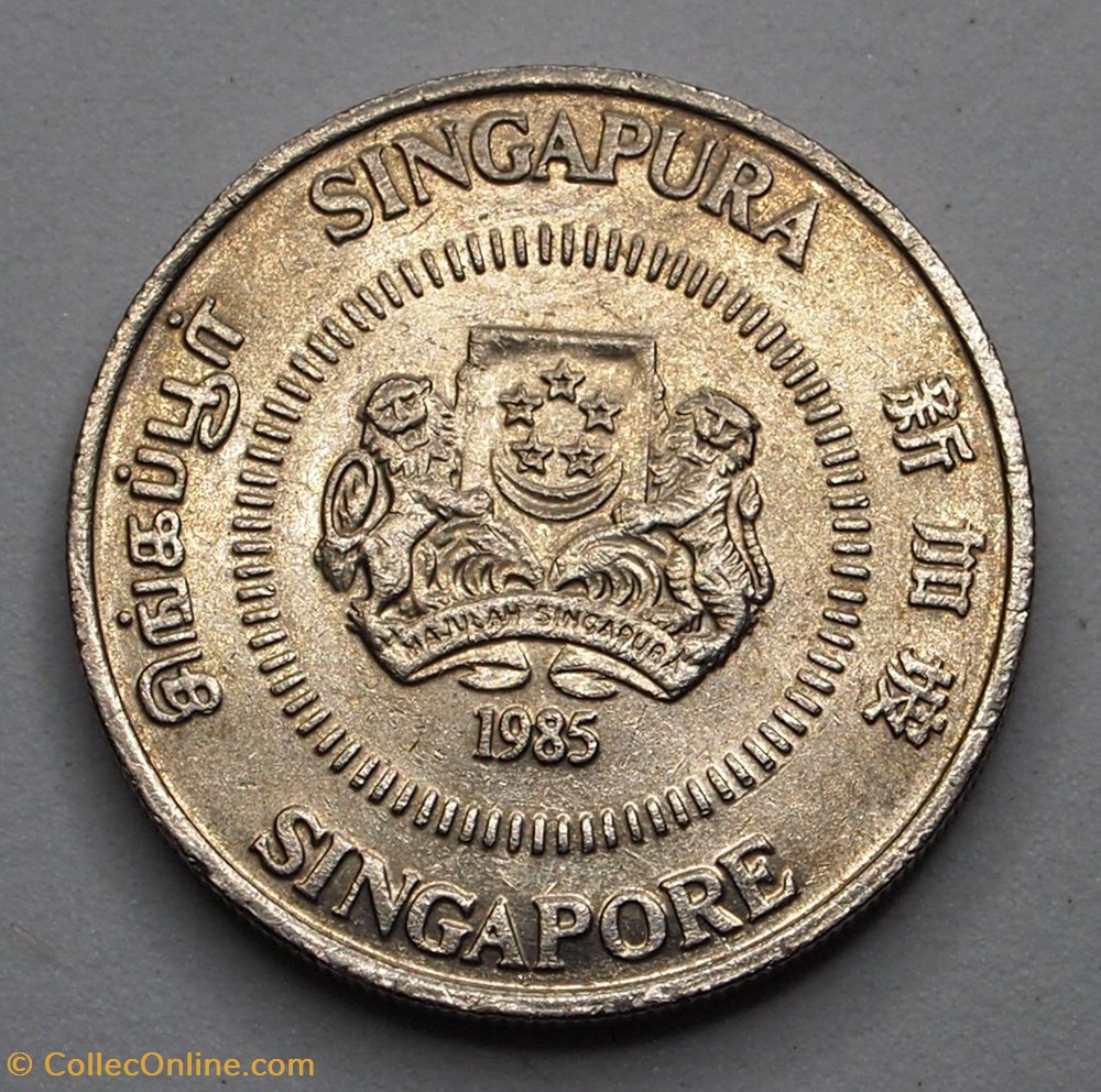 50 Cents - 1985 monnaies monde singapour 50 cents 1985