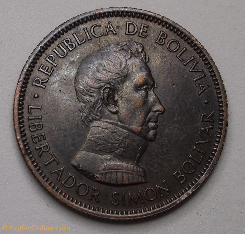 1 Bolivar - 1951 monnaies monde bolivie 1 bolivar 1951