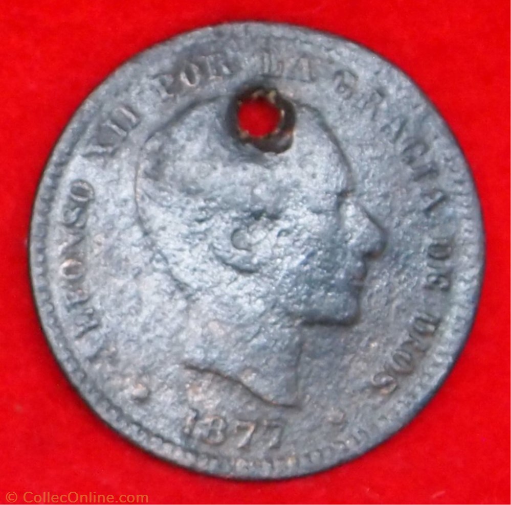 ESPAGNE - 5 Centimos - 1877 monnaies monde espagne 5 centimos 1877