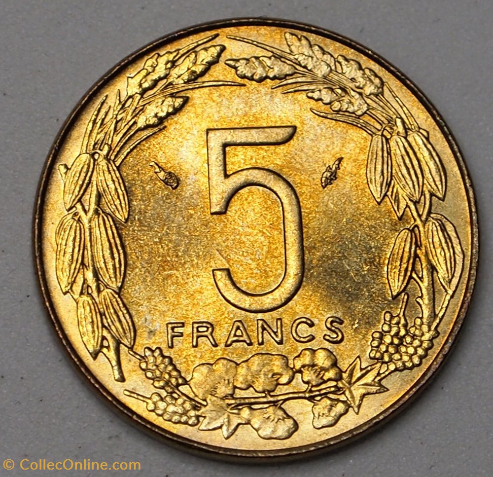 monnaies monde afrique centrale 5 francs 1975