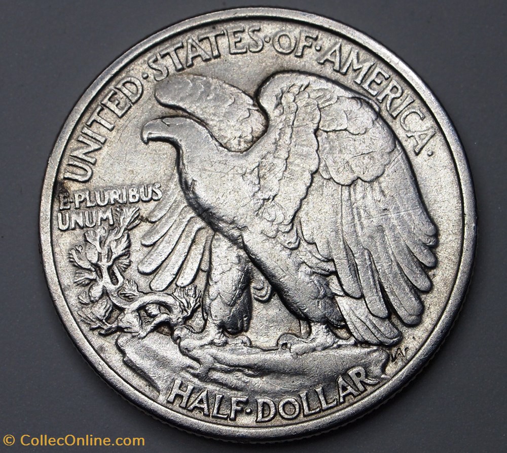 1/2 dollar ( 50 cents ) - 1937 monnaie monde etat uni 1 2 dollar 50 cents 1937