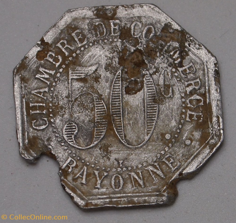 monnaies jetons mereaux jeton de la chambre de commerce de bayonne 1920