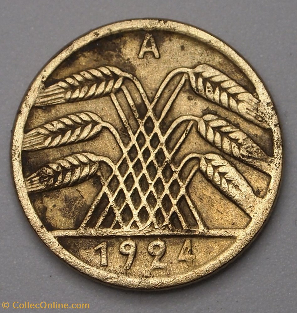 monnaies monde allemagne 5 pfennig 1924 a