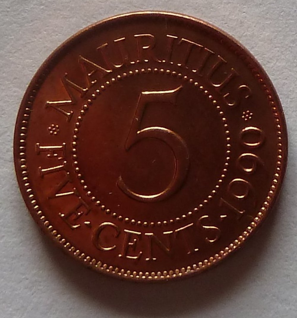 5 cents - 1990 monnaies monde maurice 5 cents 1990
