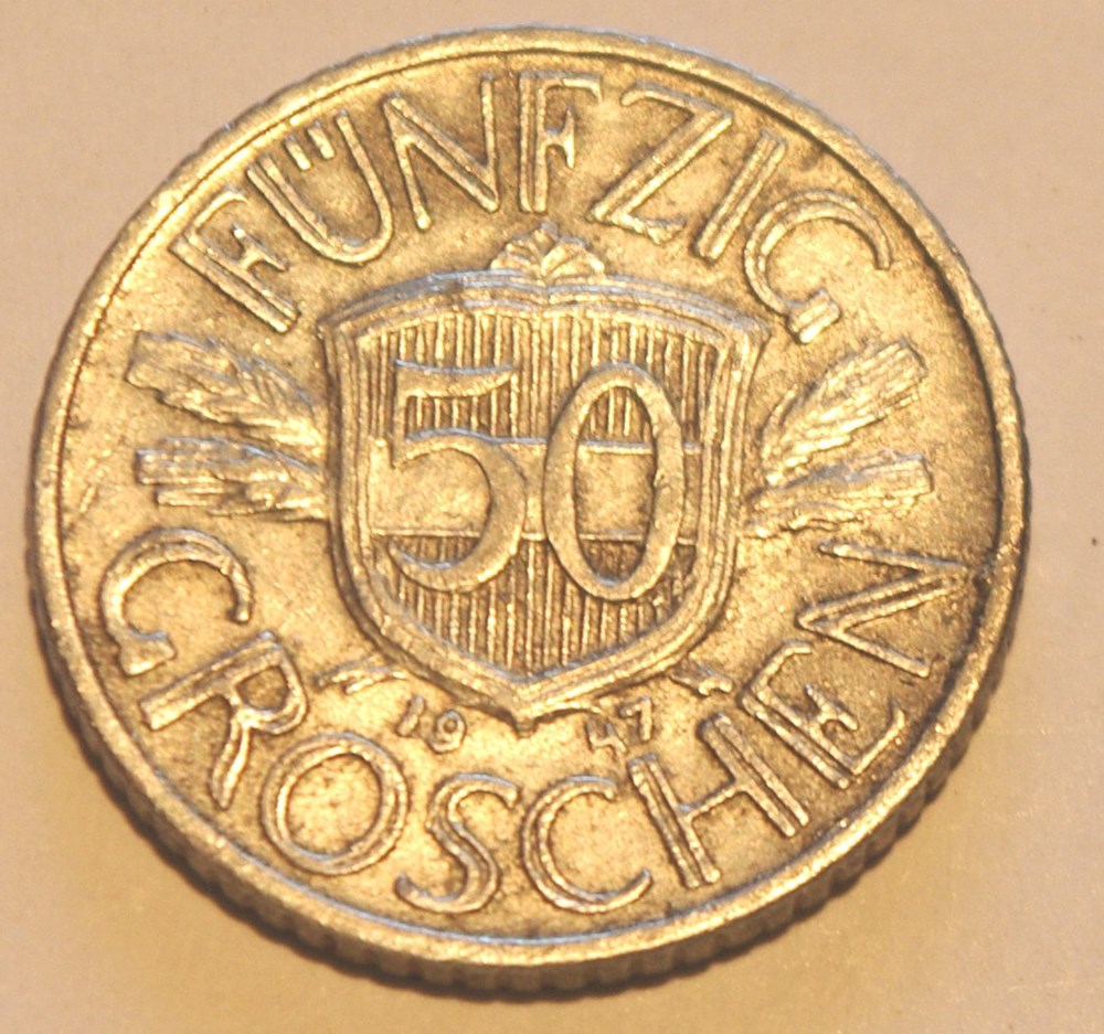 50 Groschen - 1947 monnaies monde autriche 50 groschen 1947