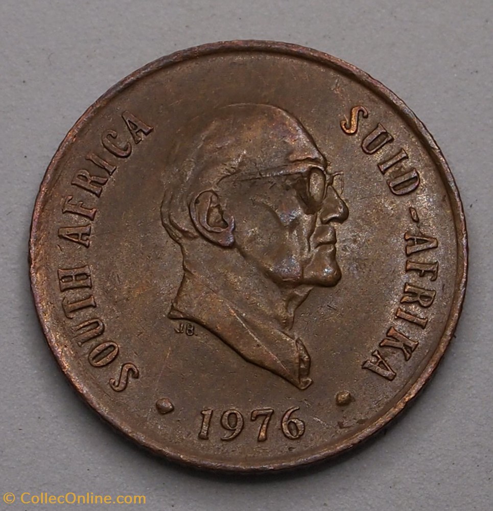 monnaie monde afrique du sud 2 cents 1976