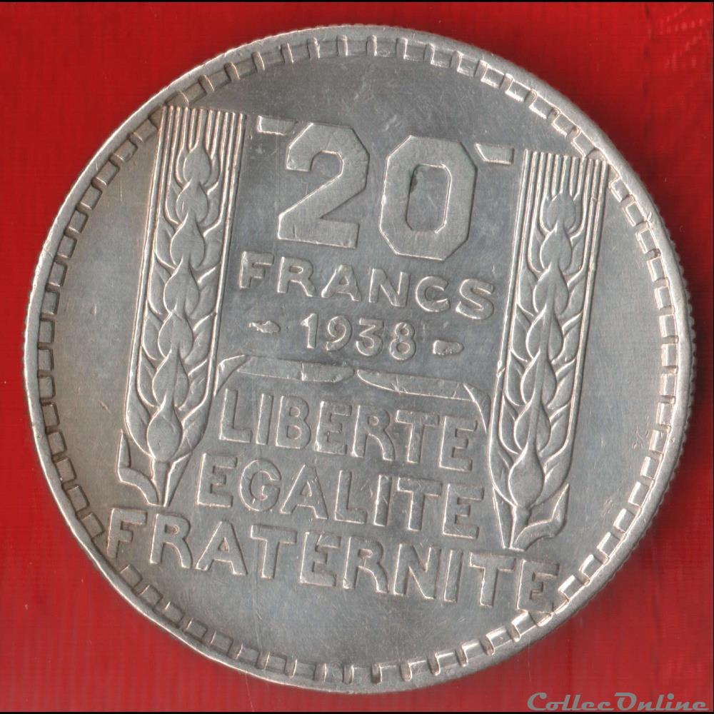 monnaies monde france turin 20 francs 1938