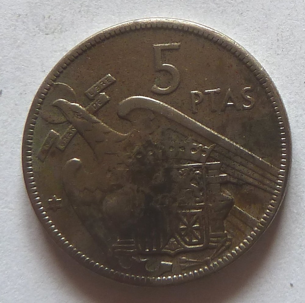5 Pesetas - 1964 monnaies monde espagne 5 pesetas 1964