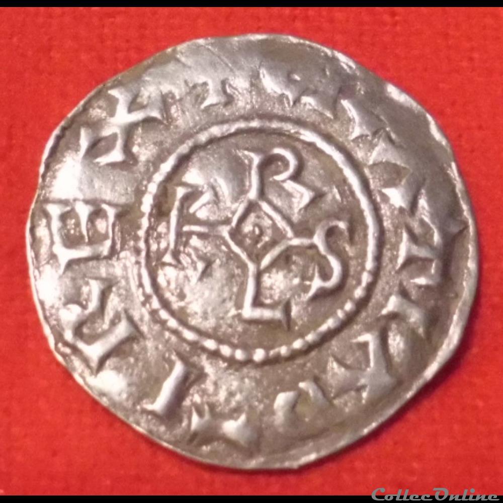 Denier de Charles II le Chauve - Le Palais monnaies europe medievale france carolingiennes denier de charles ii le chauve le palais