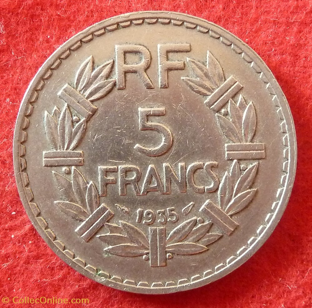 monnaies monde france lavrillier 5 francs 1935
