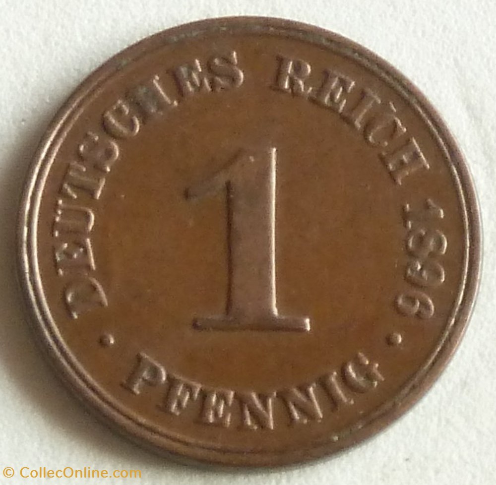 1 Pfennig - 1896 A monnaies monde allemagne 1 pfennig 1896 a