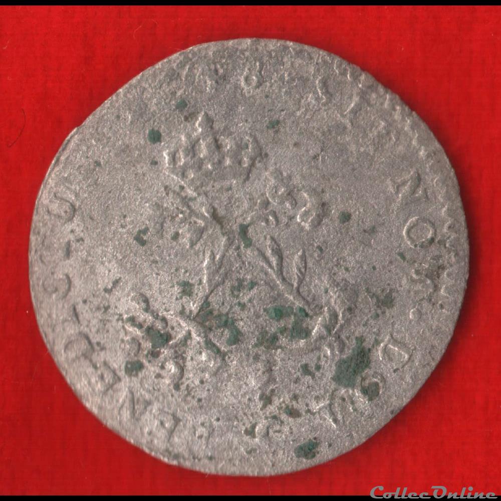 monnaies europe medievale france royales double sol 1748 saint lo