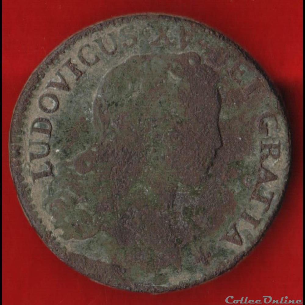 Sol - 1719 - monnaies europe medievale a france royales sol 1719