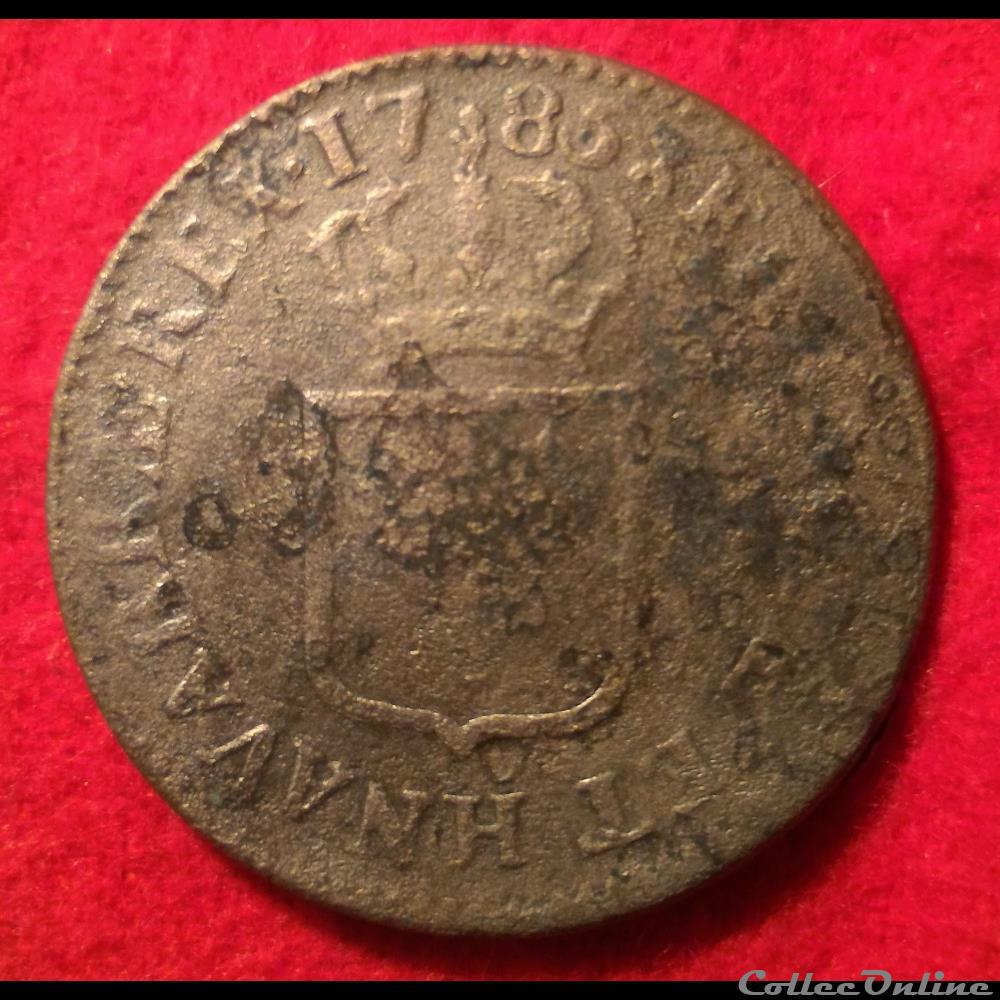 monnaies europe medievale france royales 1 sol 1785 la rochelle
