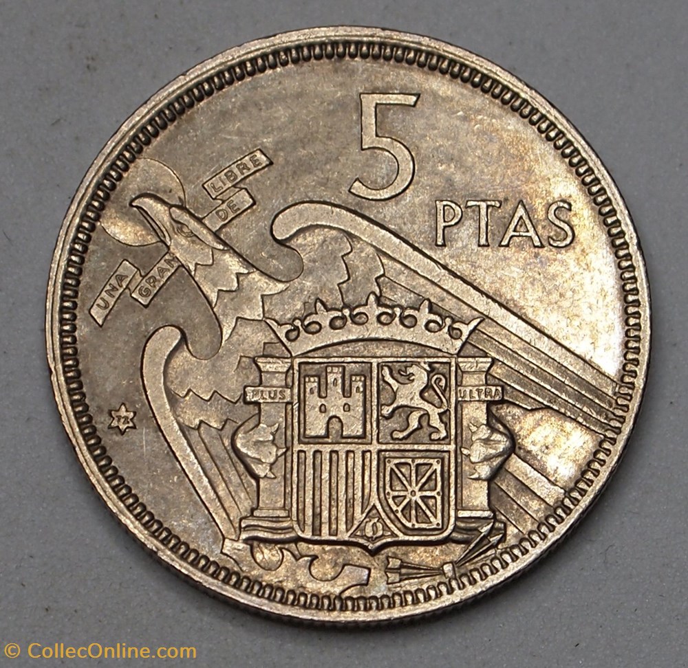 5 Pesetas - 1972 monnaies monde espagne 5 pesetas 1972