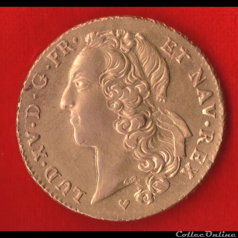 monnaies europe medievale france royales double louis or 1743 strasbourg