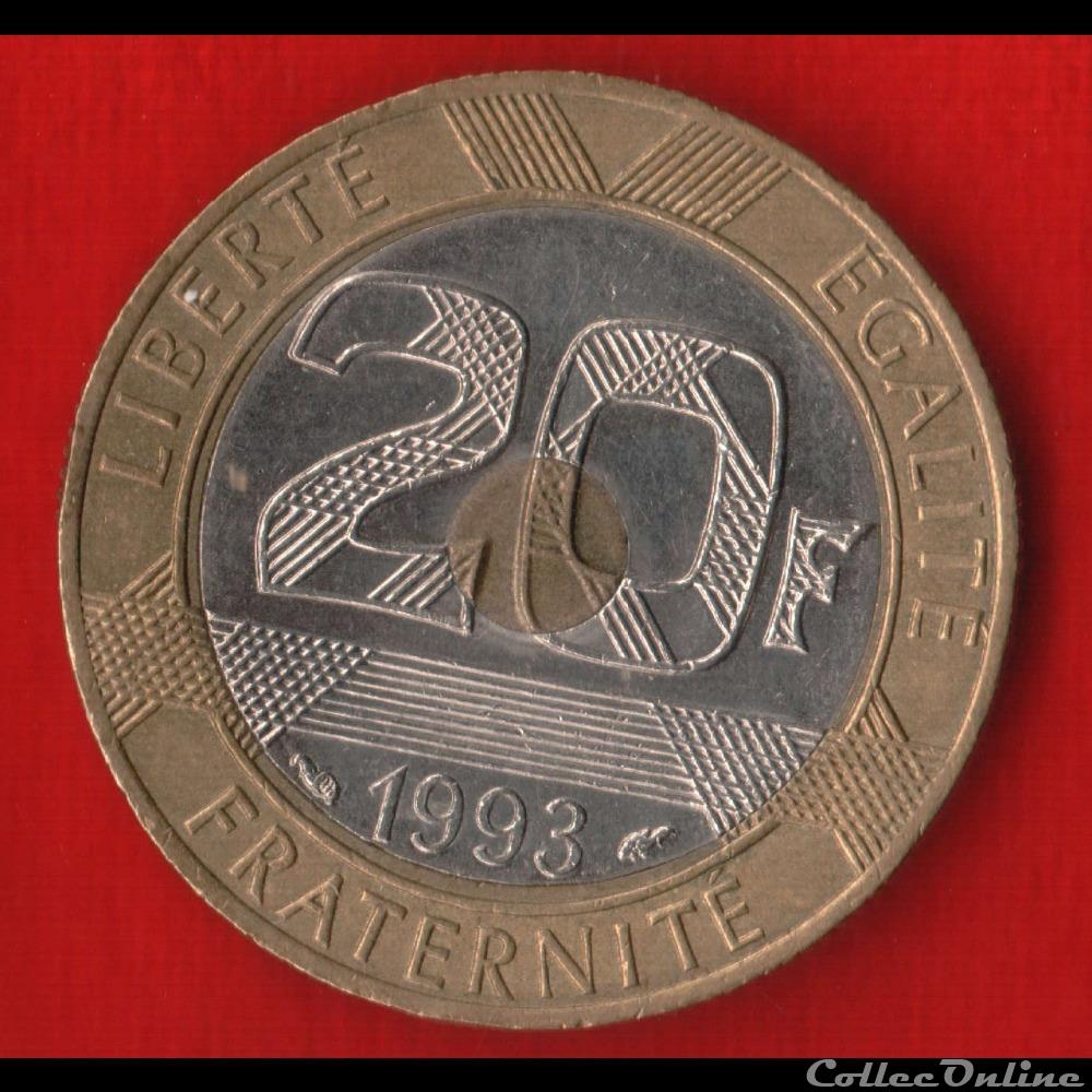 monnaies monde france 20 francs mont saint michel 1993
