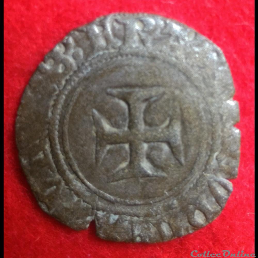 Double tournois dit "niquet" - 1421 - monnaies europe medievale a france royales double tournois dit niquet 1421