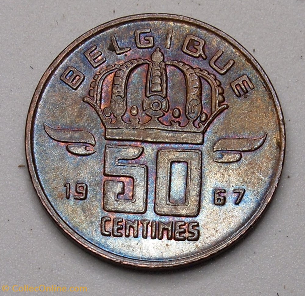 monnaies monde belgique 50 centimes 1967