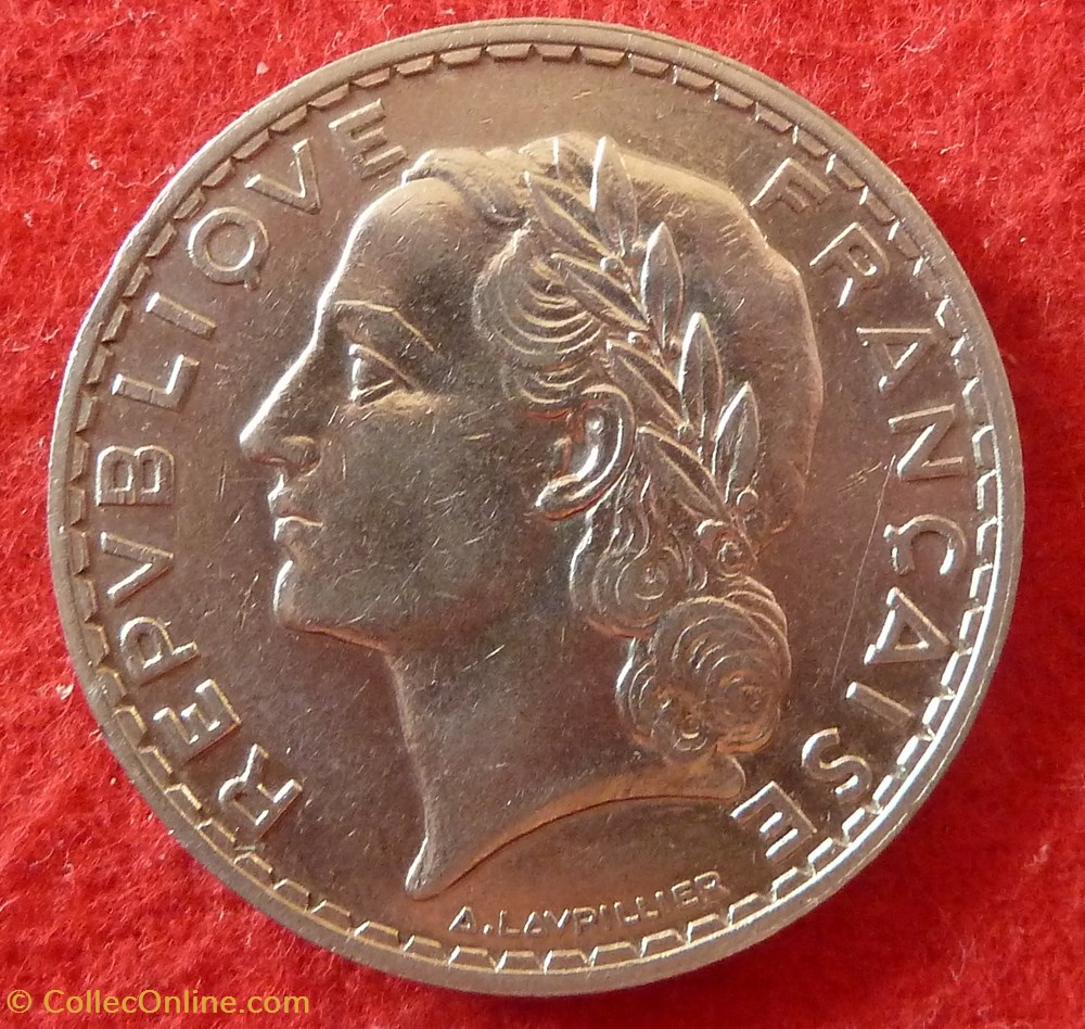 Lavrillier - 5 Francs - 1933 monnaies monde france lavrillier 5 francs 1933