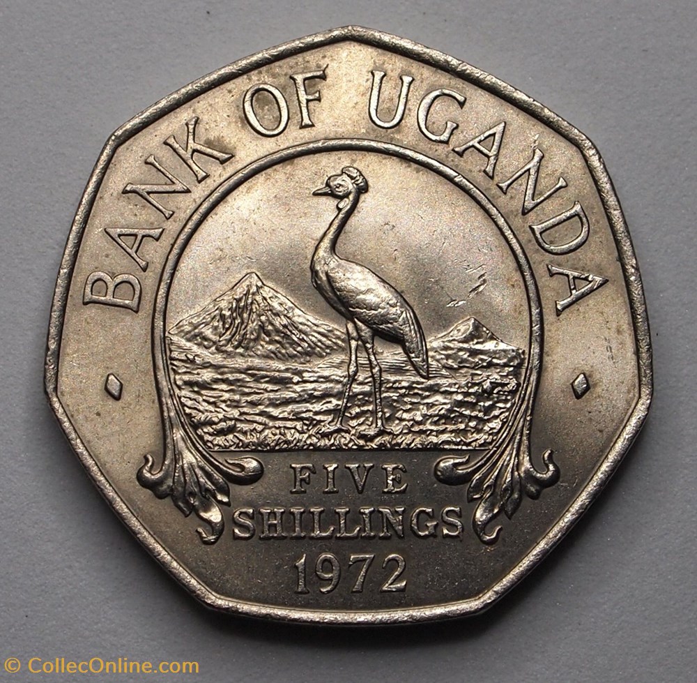 5 Shillings - 1972 monnaie monde ougandum 5 shillings 1972