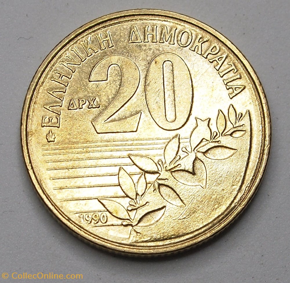 20 Drachmes - 1990 monnaies monde grece 20 drachmes 1990