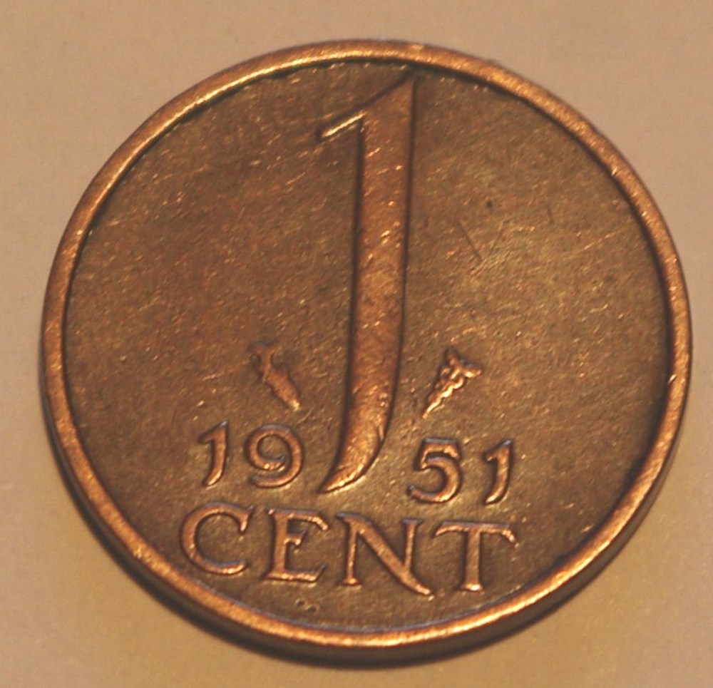1 Cent - 1951 monnaies monde pays bas 1 cent 1951