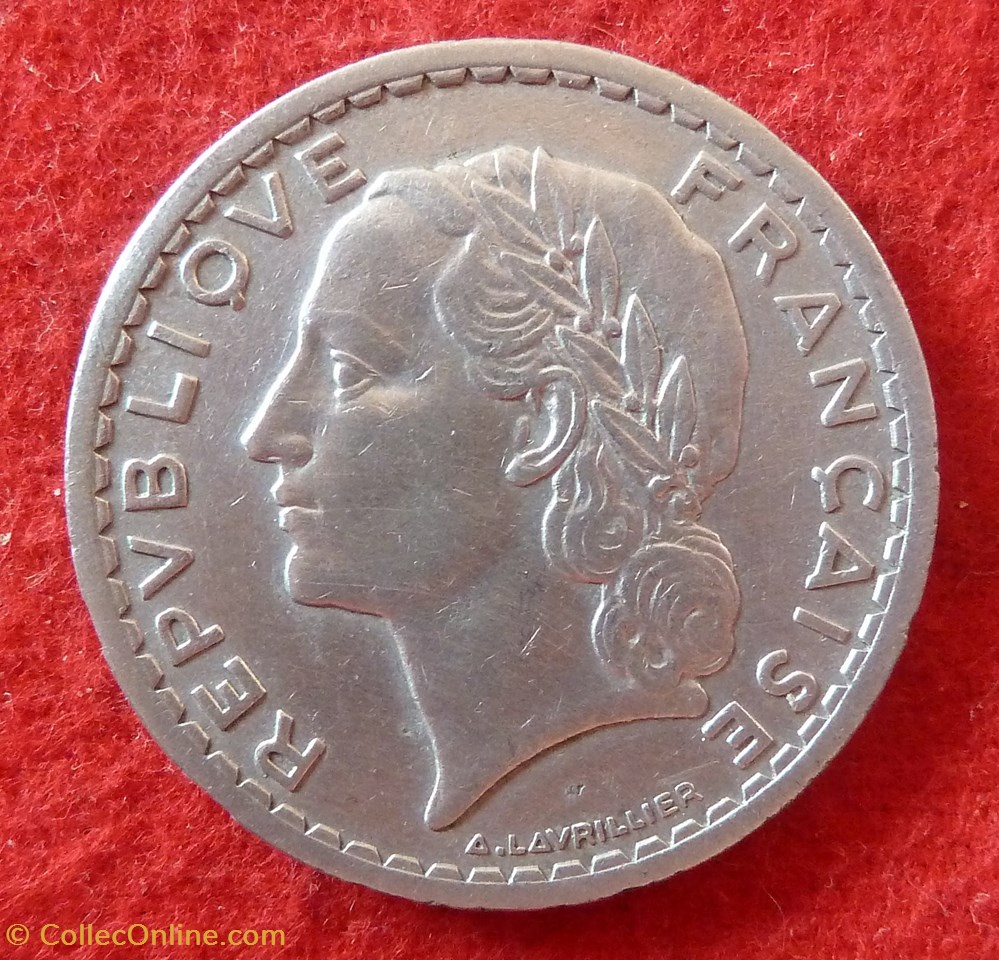 monnaies monde france lavrillier 5 francs 1945