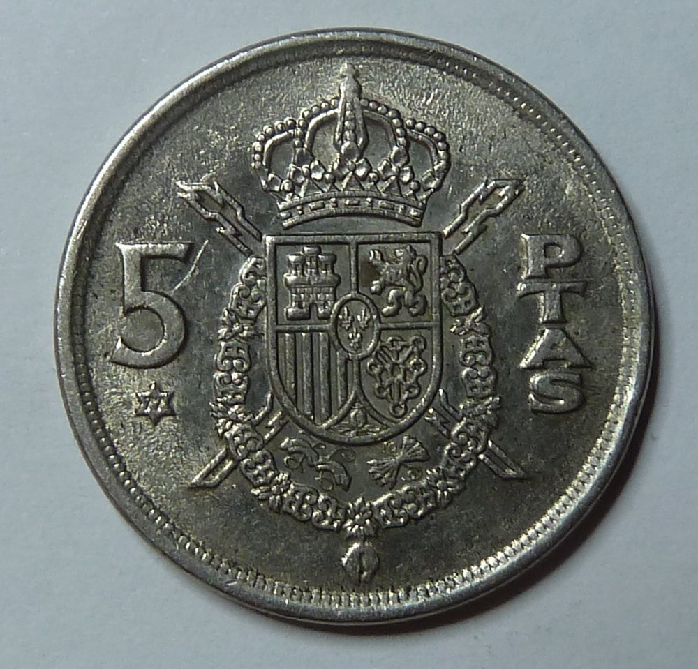 monnaies monde espagne 5 pesetas 1977