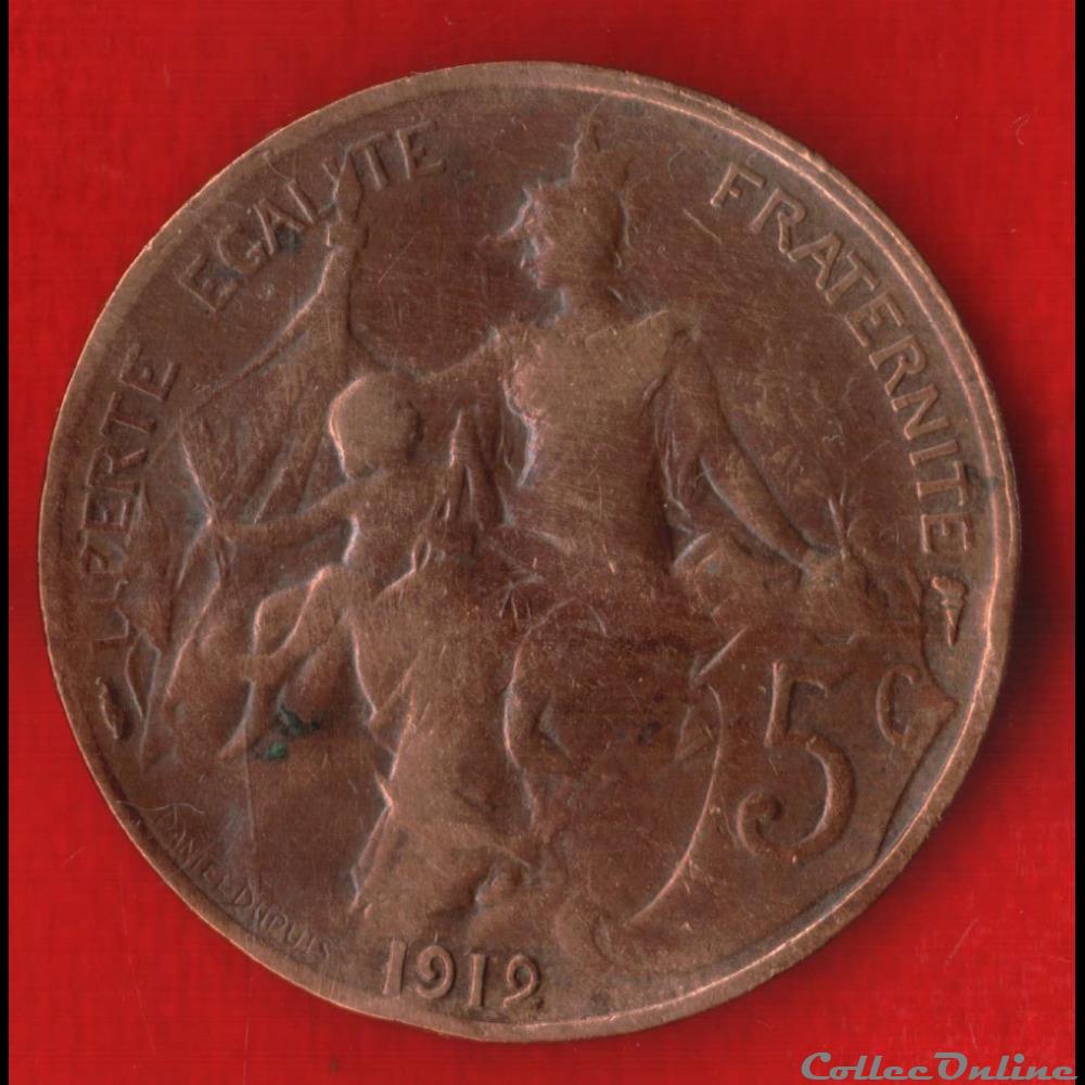 Dupuis - 5 Centimes - 1912 monnaies monde france dupuis 5 centimes 1912