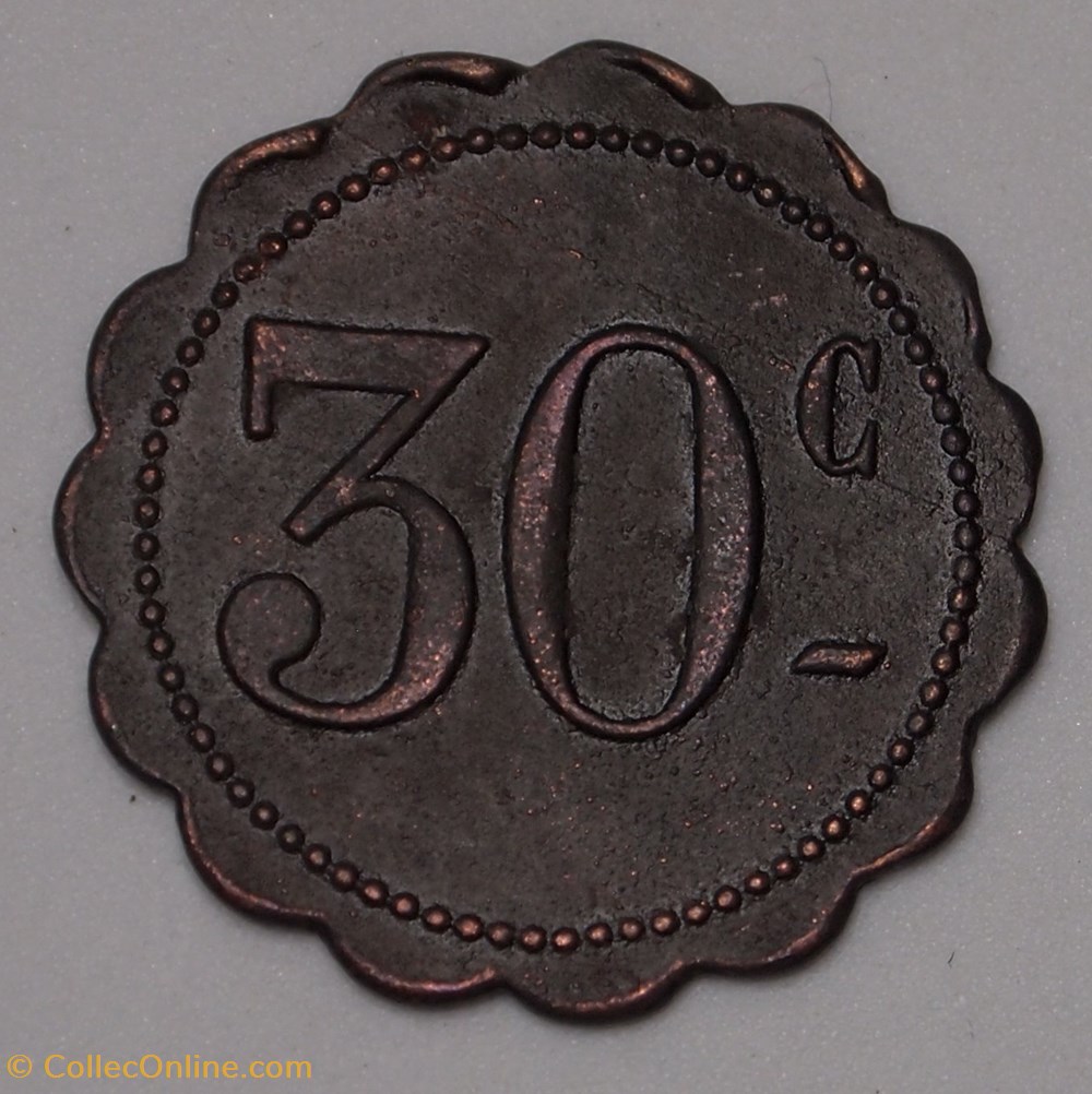 Jeton 30 Centimes monnaies jetons mereaux jeton 30 centimes