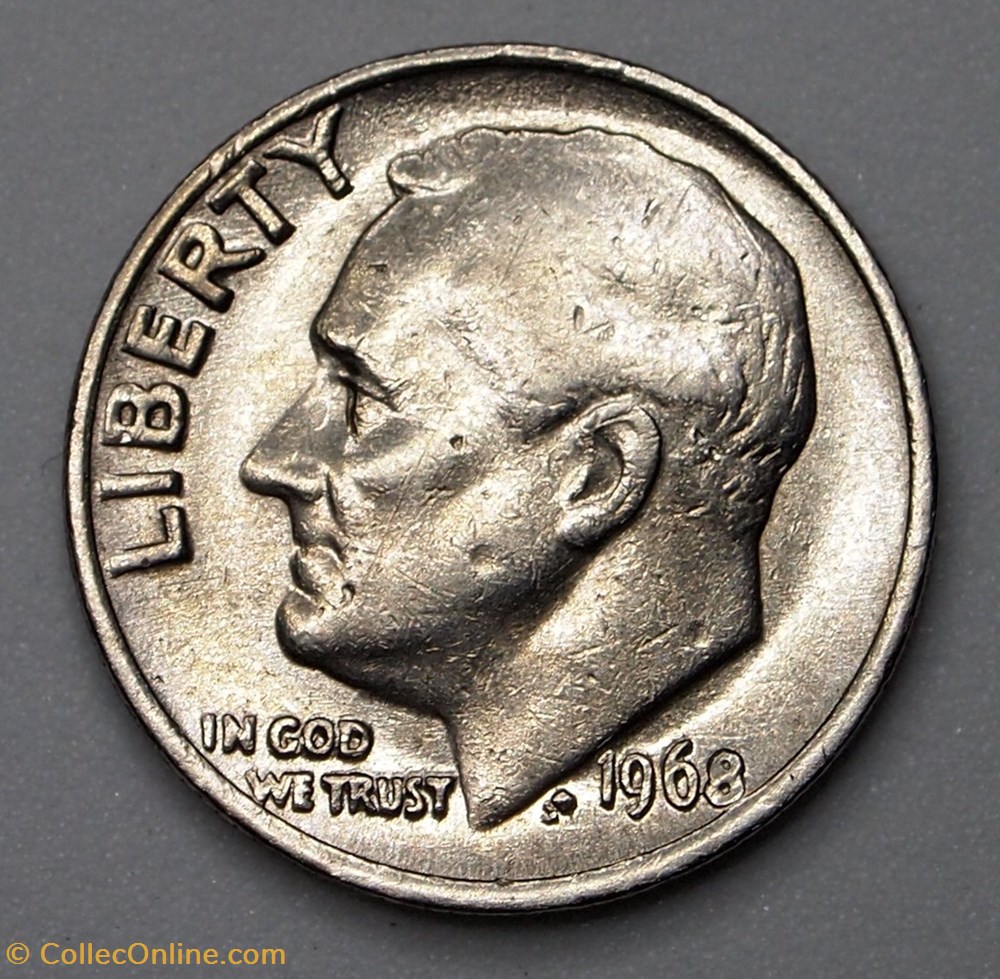 monnaie monde etat uni 1 dime 10 cents 1968