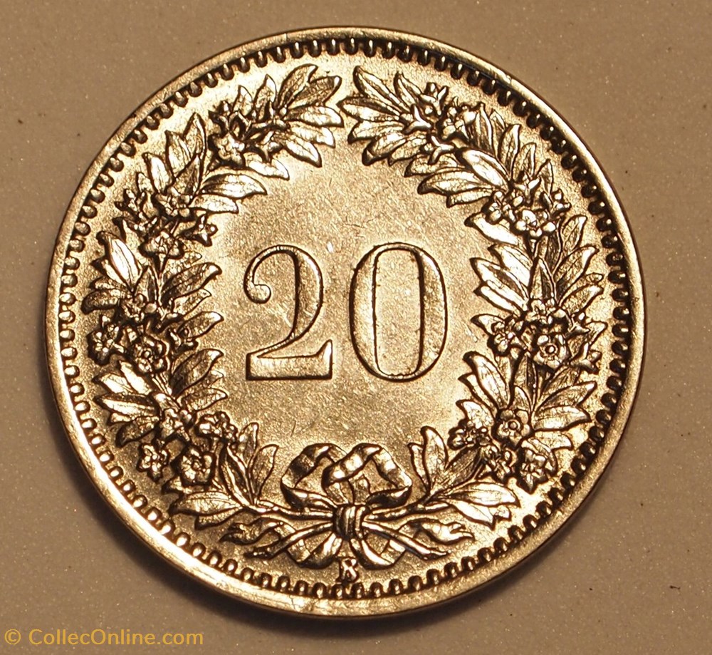 20 Centimes - 1909 B monnaie monde suisse 20 centimes 1909 b