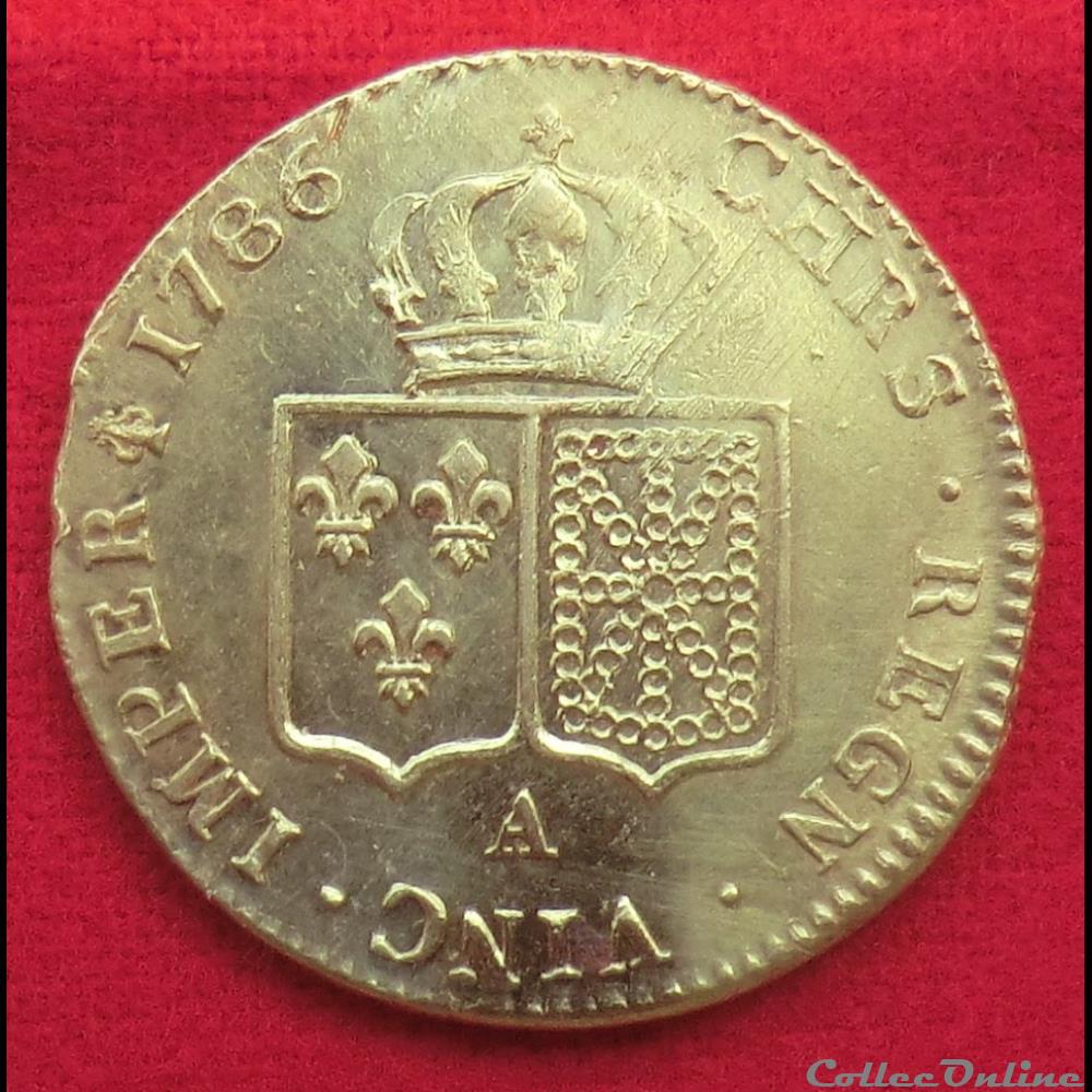 Double Louis d'or - 1786 - Paris monnaies europe medievale france royales double louis or 1786 paris