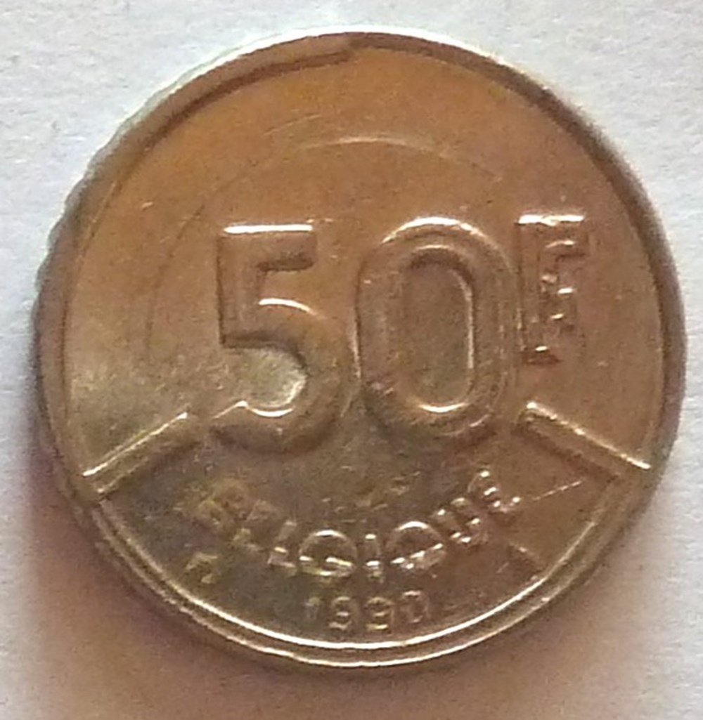 monnaies monde belgique 50 francs 1990