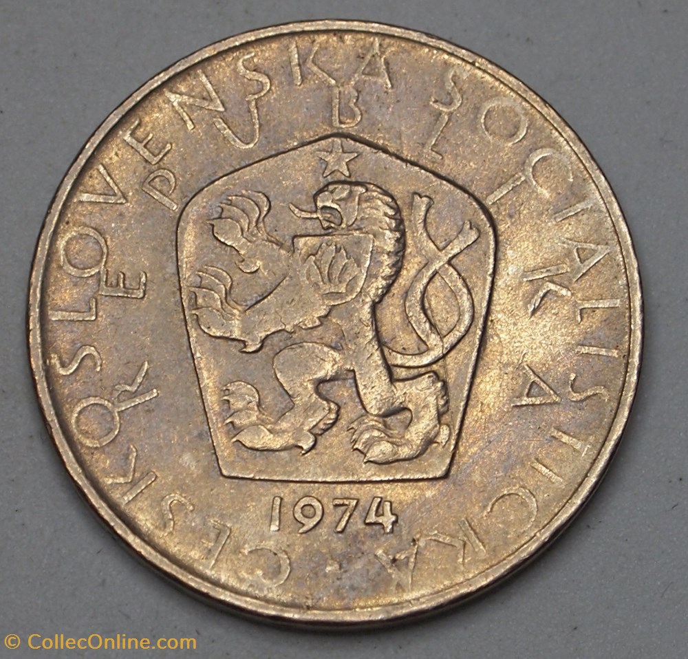 5 Korun - 1974 monnaies monde tchecoslovaquie 5 korun 1974
