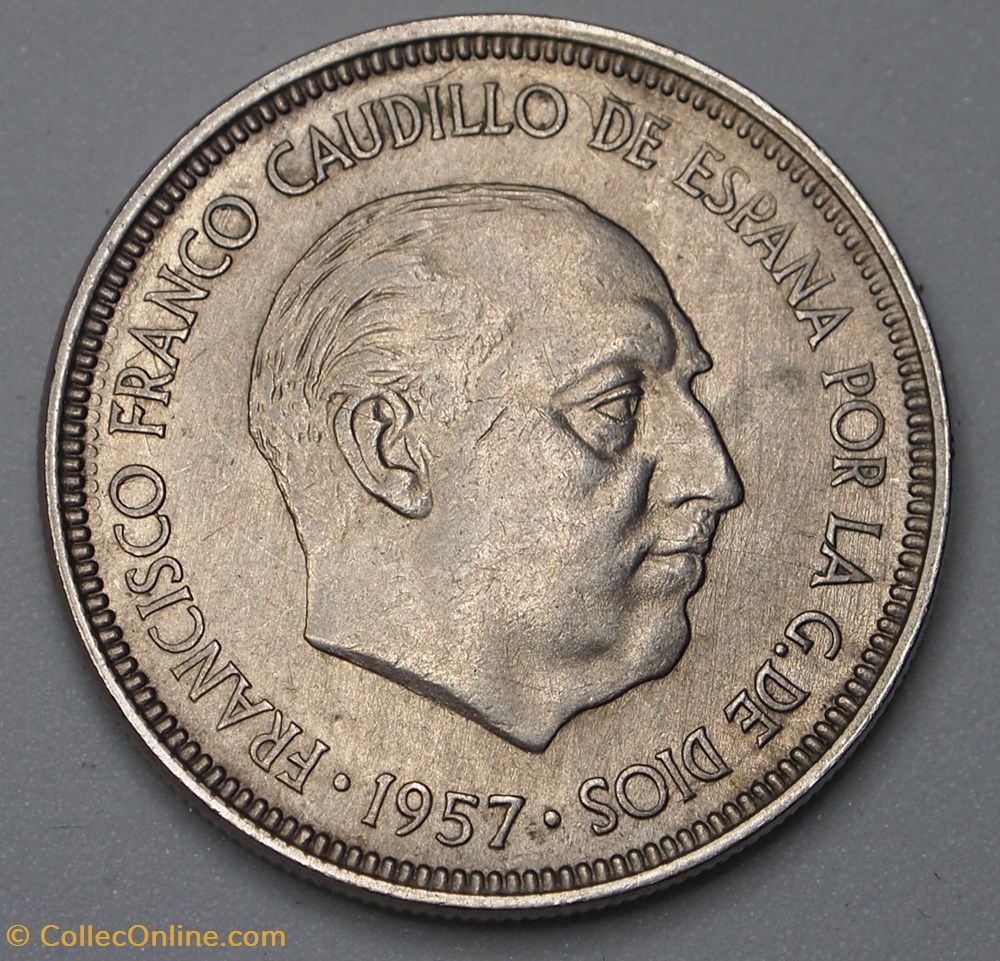 5 Pesetas - 1958 monnaie monde espagne 5 pesetas 1958