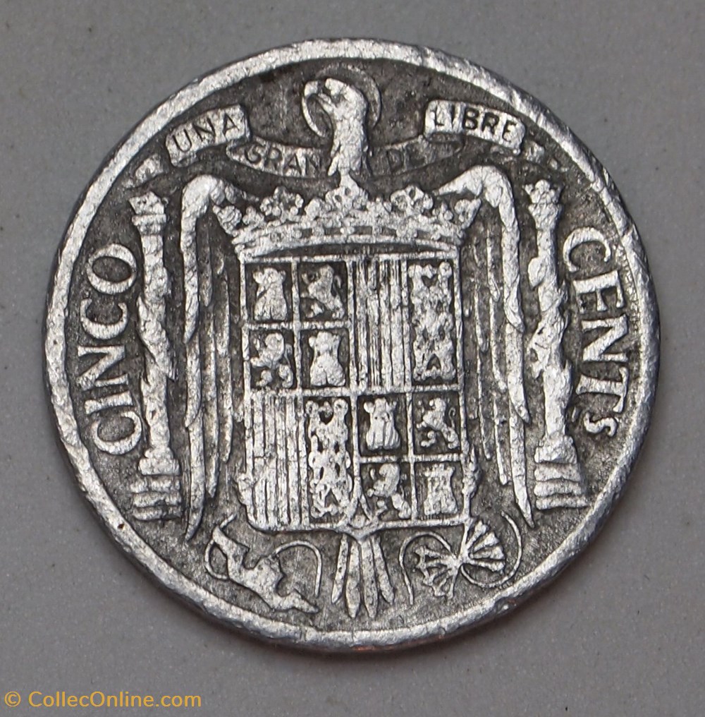 5 Cents - 1941 monnaies monde espagne 5 cents 1941