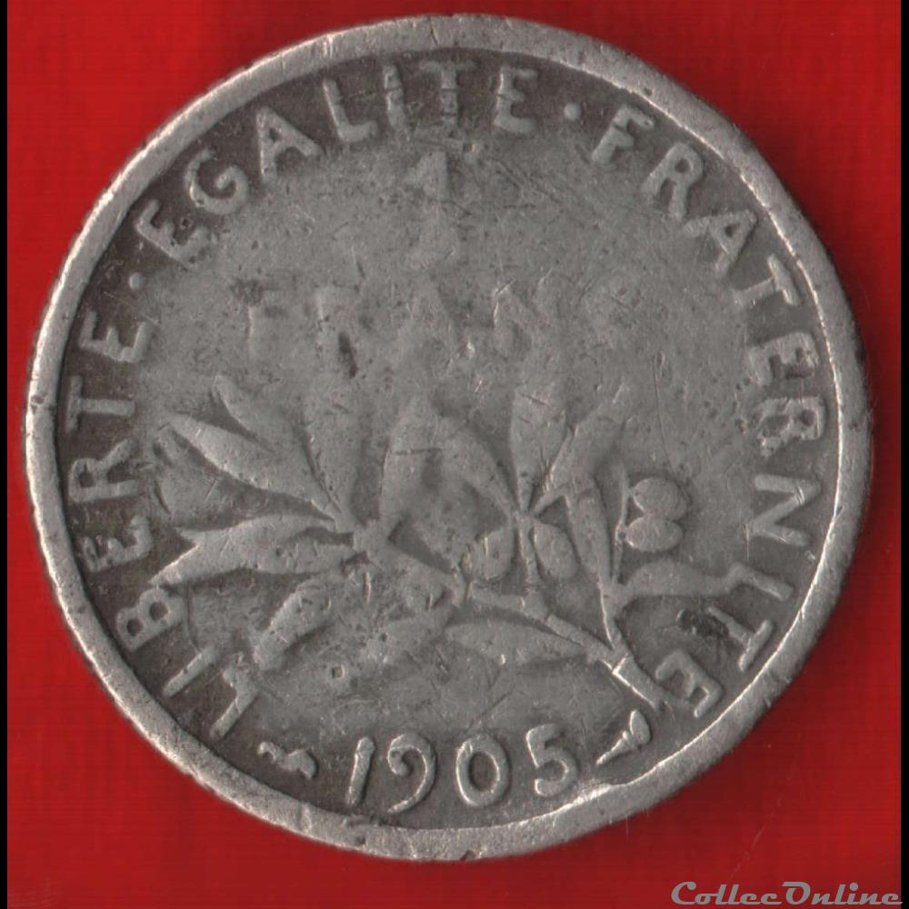 Semeuse - 1 Franc - 1905 monnaies monde france semeuse 1 franc 1905